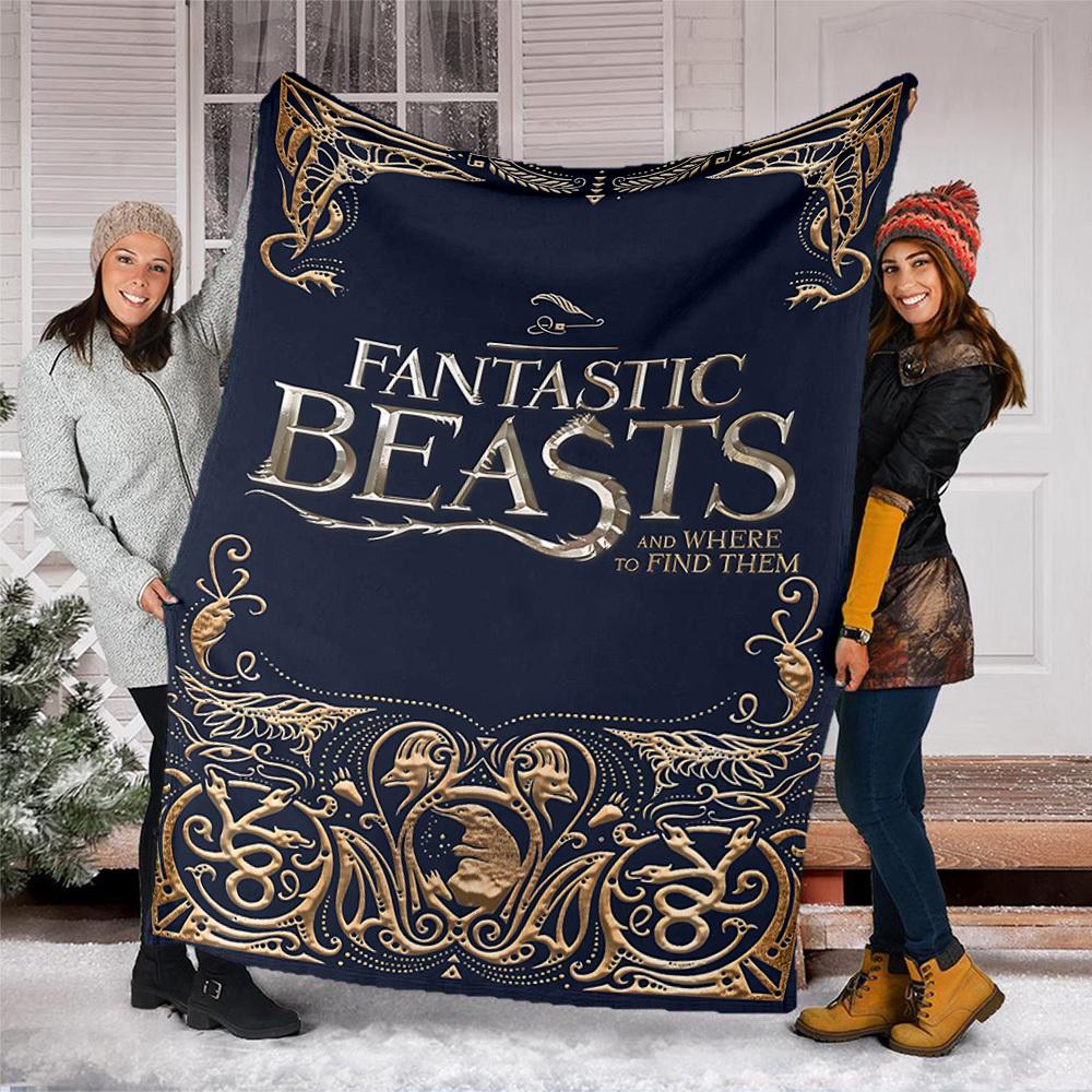 1pc Fantastic Beasts Outdoor Flannel Throw Blanket Soft, Lightweight & Warm