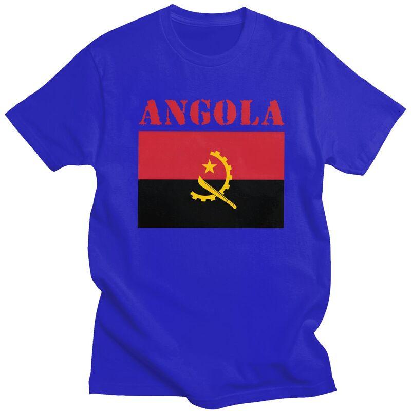 Custom Cool Angola Flag T Shirt Men Short Sleeves Pure Cotton Tshirt Tees Fashion Tshirt