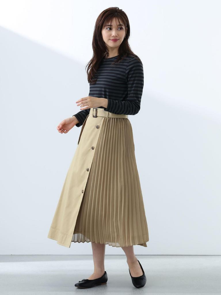 TEE Border Color Tench Pullover CHARCOAL GREY ONE SIZE [Beams Heart] L/S Damen