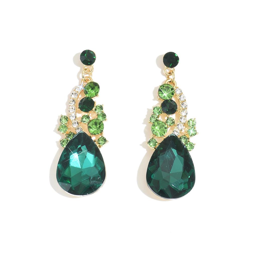 Hofschmuck Smaragdglas Ohrringe Dinnerparty Kleideraccessoires Hoher Sinn Coole Modeaccessoires Frauen