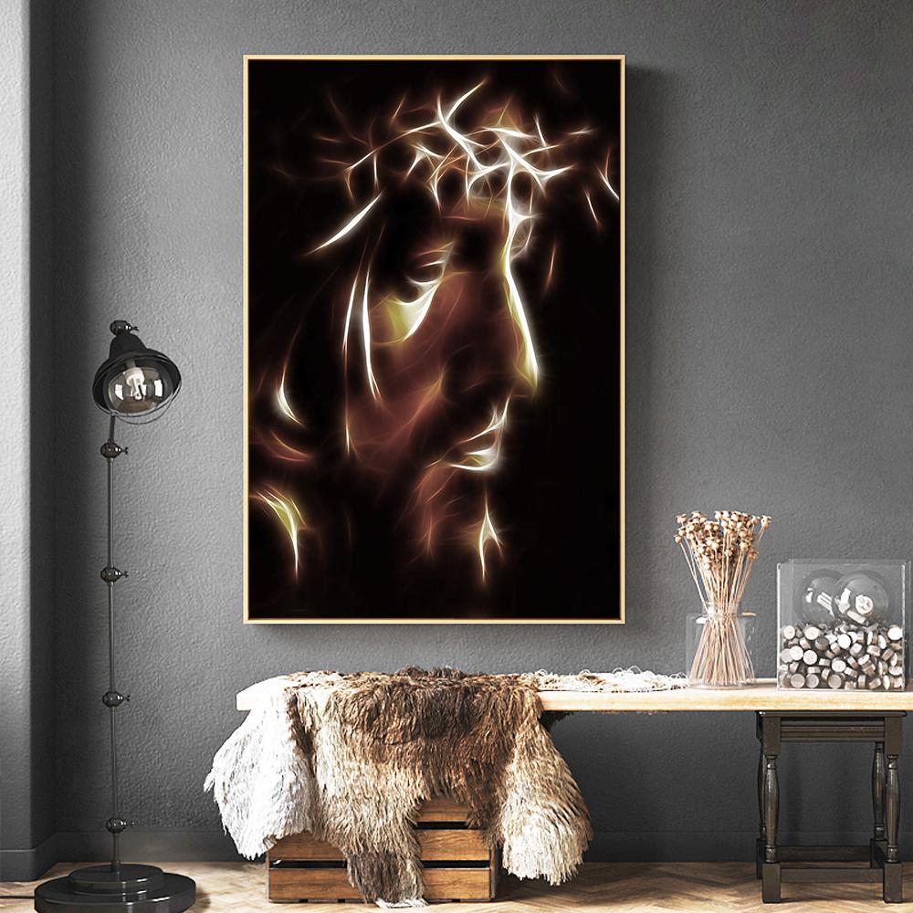 Schwarz und Gold Die Passion Christi Kunst-Leinwanddrucke und Poster Skandinavisches Wandkunstbild Cuadros für Wohnzimmerdekoration