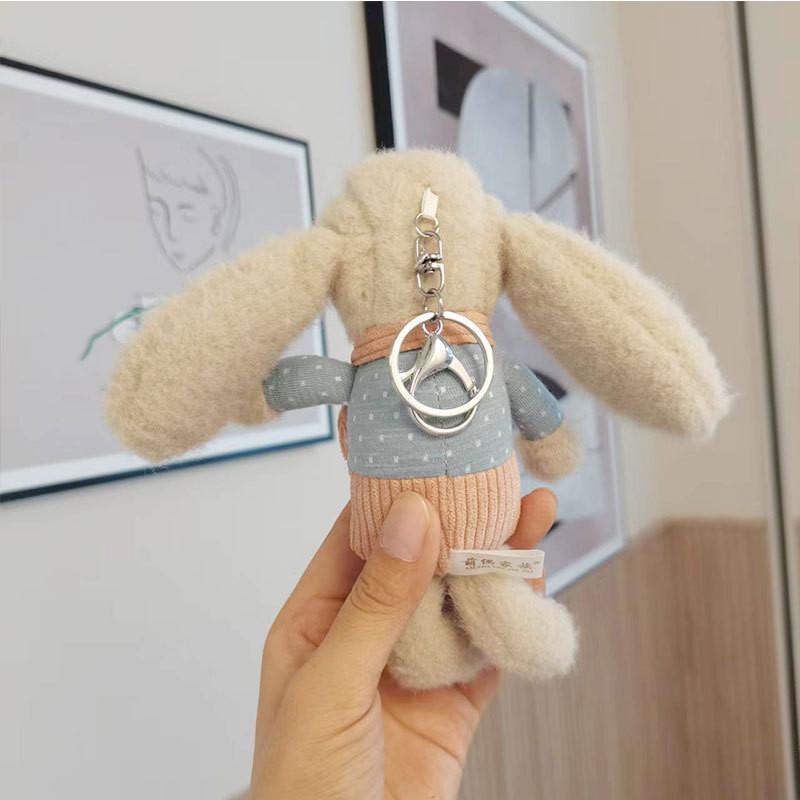 Adorable Cartoon Rabbit Keychain Plush Toy With Big Ears Perfect For Gifts And Collectibles