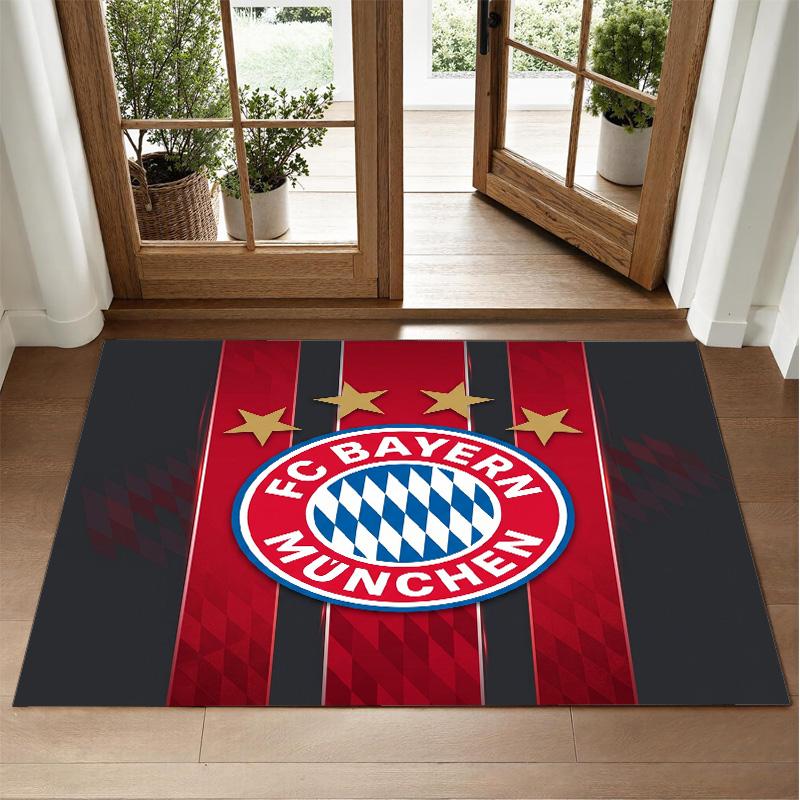 Bayern Munich Design Crystal Velvet Rug Soft Decorative Mat for Bedroom Entrance