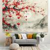 2D Elegant Oriental Plum Blossom and Lanterns Background Cloth