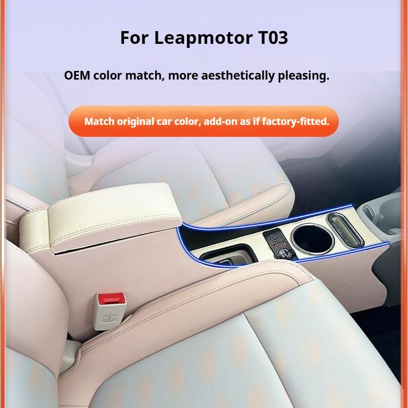 Car Armrest Box for Leapmotor T03 2020-2025 Car Central Console Storage Wireless Fast Charging Armrest Organizer Accessories