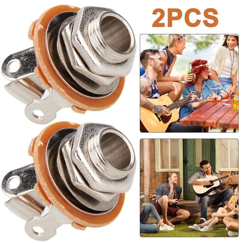 

2 шт. 1/4-дюймовый гитарный штекерный разъем 2-проводной моно-джек для электрогитары