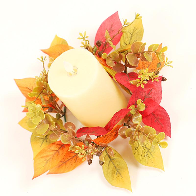 1PC vysoce kvalitní simulace věnce Svícen z javorového listu Ornament Dýně Podzimní dekorace DIY
