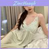 Pure Desire Summer Women Ice Silk Sleeveless Nightdress With Chest Padding For Home Sleepwear