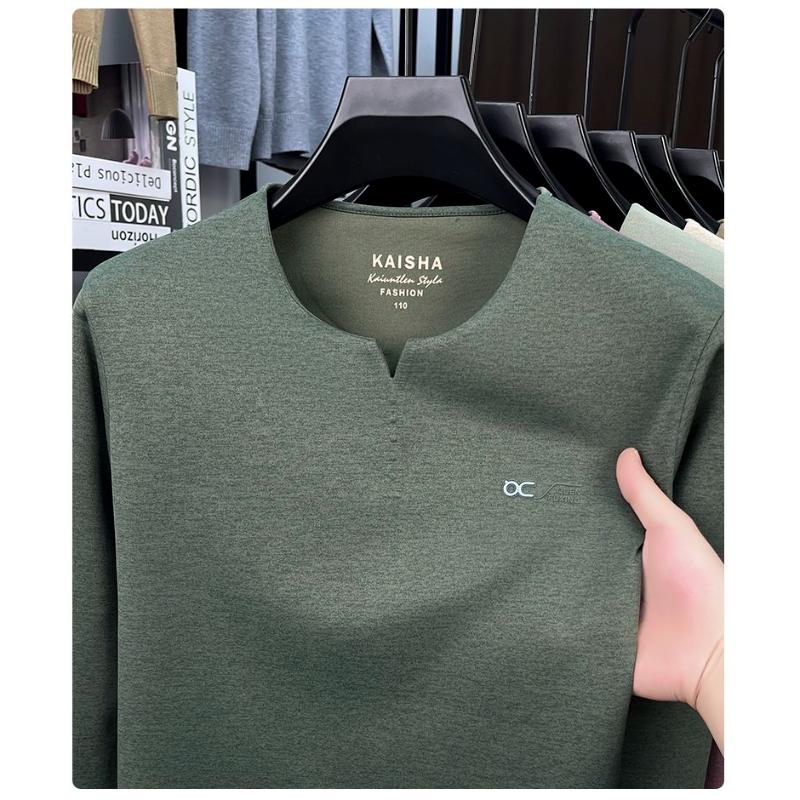 Ny långärmad T-shirt för unga medelålders trendiga herrkläder Snabbtorkande avslappnad och moderiktig