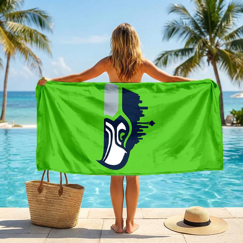 Seattle Seahawks Fashion Beach Towel Portable Soft Quick Dry Towel For Swimming Camping Holiday Use