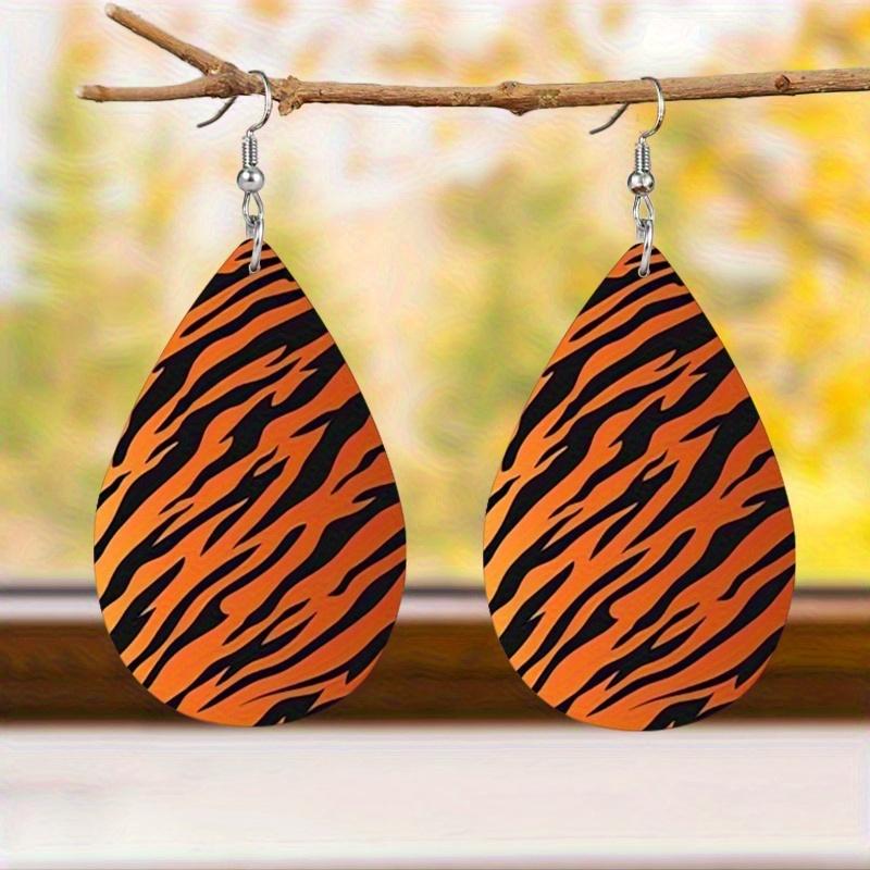 Creative Leopard Pattern PU Leather Earrings for Women Elegant Fashion Earring Accessories for Banquets, Parties, Mother's Day, Gifts