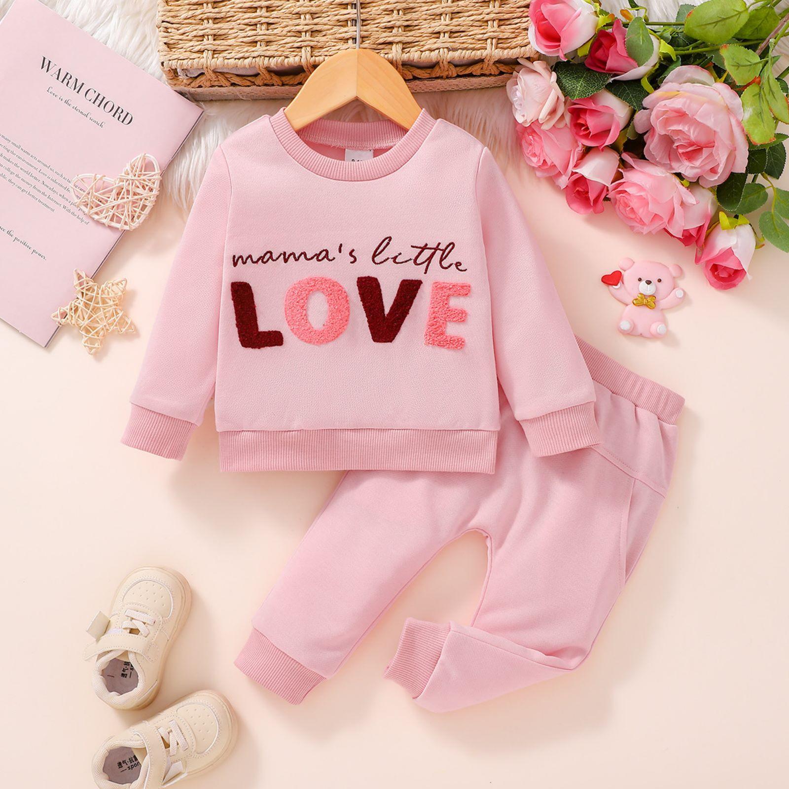 

Комплект детского топа с длинным рукавом - Повседневный, стильный и универсальный детский наряд 12 розовый