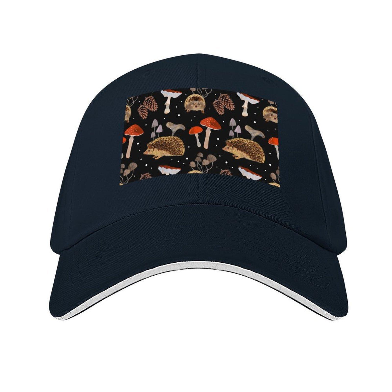 

Hedgehogs and Mushrooms Baseball Cap winter hats for Unisex designer cap New In The Hat Snap Back Hat Boy Child Womens