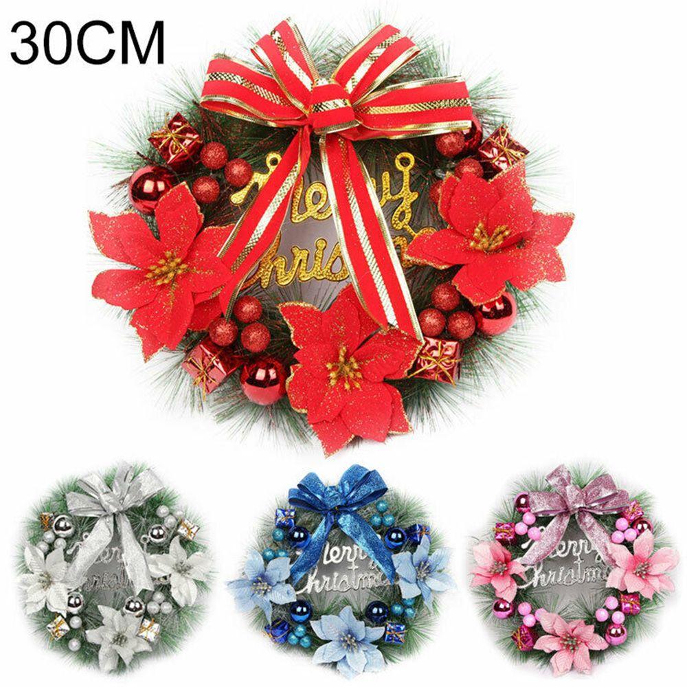 Props DIY Craft Xmas Tree Decor Garland Pine Needle Wreath Christmas Wreath Door Hanging Ornament