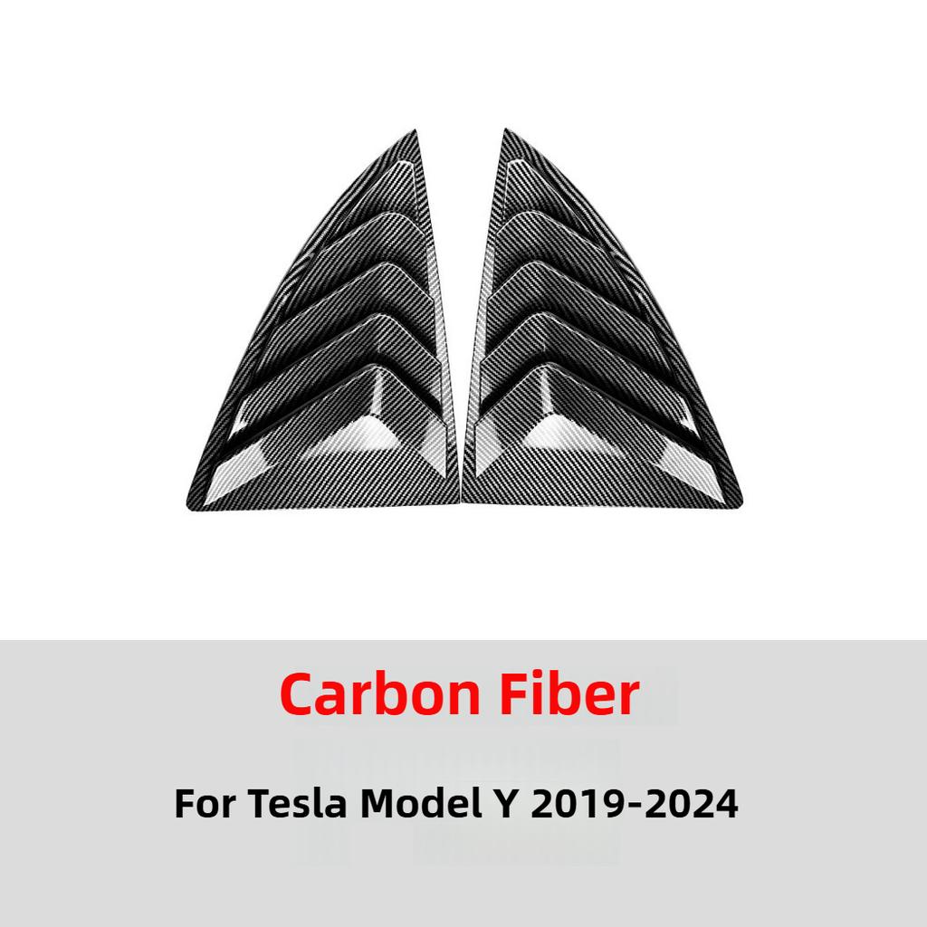 Für Tesla Model Y Juniper 2025 Model 3 Highland 2025 Heckseitenfenster Jalousie Abdeckung Verkleidung Stilvolles Aussehen Dreieckige Lamellen Modifiziert
