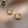 Elegant Anti-Fade Stainless Steel Hoop Earrings for Fashionable Women