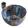 Ceramic Serving Plate Berry Washing Bowl with Drainage Holes, Multifunctional Fruit Blueberry Cleaning Basin Colander Basin, Swirl Design Vegetable