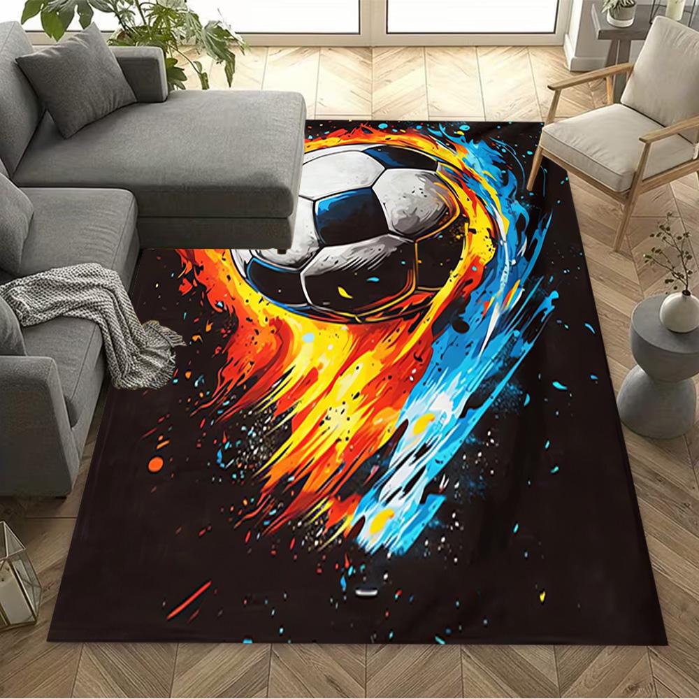 1pc Soccer Ball Rug Home Carpet Design for Office Decor Gift Living Room Bedroom