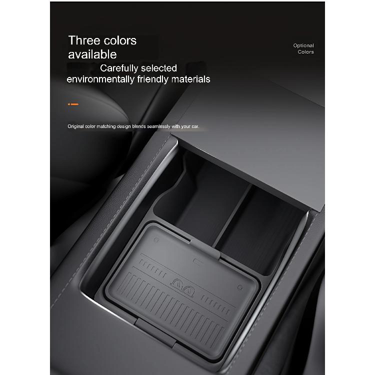 For Tesla Model Y Juniper 2025 Storage Box Center Armrest Hidden Box Cup Holder Organizer Interior Accessories