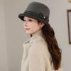 In the elderly hat female autumn and winter mother foreign gas velvet warm crimping basin hat British retro elegant bucket hat