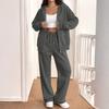 Women's Casual Sweatshirt Jacket and Jogger 2 Piece Set for Fall Winter Wear