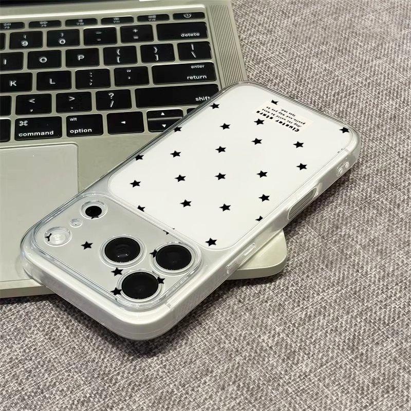 Personalized Black Star for Apple 17Promax Large Window Phone Case IP16/15/14 Matte 13 Soft 12
