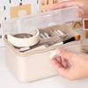 Cosmetic Case 2 Layer Storage Box Jewelry Case Family Emergency Kit Box  Home Room Office