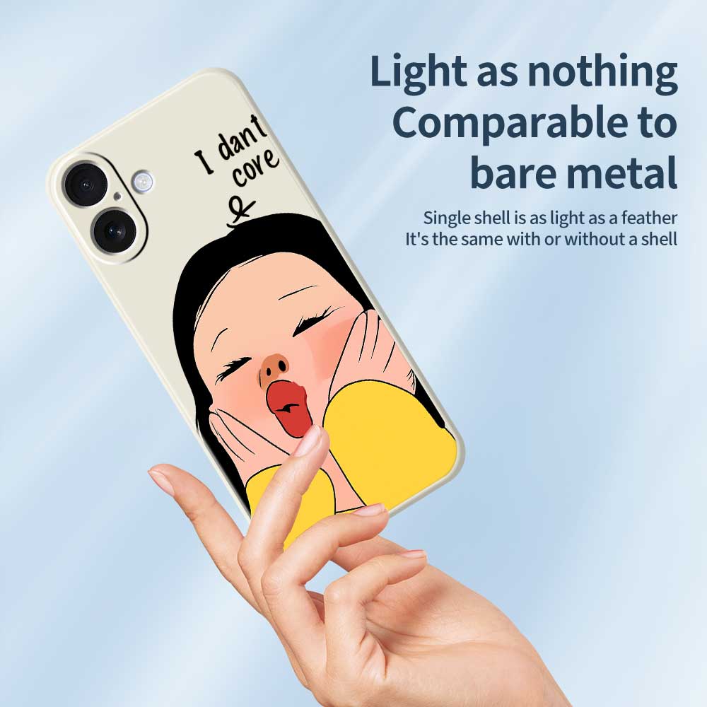 Für iPhone 17 Hülle Mädchen hält Gesicht Muster Druck Gerader Rand TPU Handy Rückseite