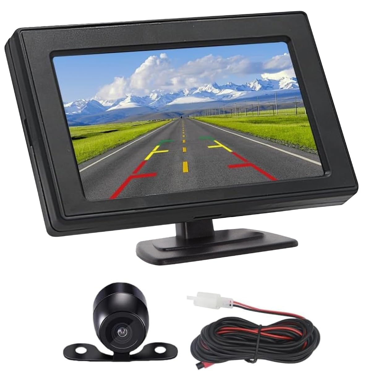 

OBEST 4.3 Inch LCD Monitor Backline Mirror Image Backup Camera Set HD Color Single small чёрный