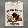 Comfort Colors Spooky Biscuits Shirt, Black Cat Halloween Tee, Vintage Baking Pumpkin Top, Cat Lover Fall Gift, Kitty Biscuits T-Shirt