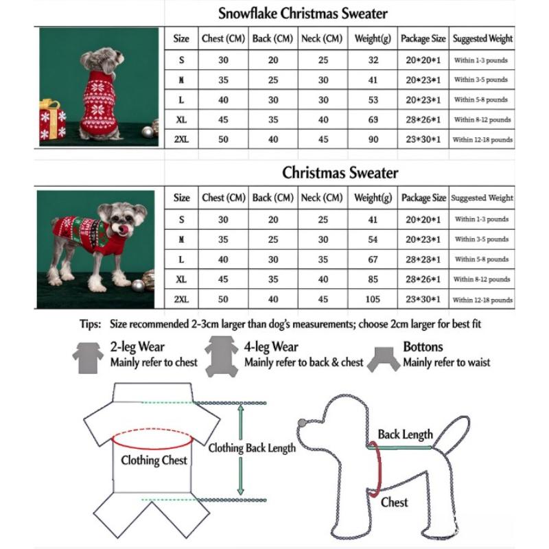 Christmas Knitted Sweater for Cats and Dogs, Xmas Pet Apparel Warm Festival Costume for Small Animals Christmas Party Outfit