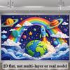 2D Colorful Space Tapestry for Kids Birthday, Nursery & Party Decoration