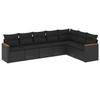 VidaXL Salon de Jardin avec Coussins 7 pcs, Canapés de Terrasse, Ensemble de Meubles de Patio, Mobilier d'Extérieur, Noir 3258429