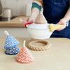 Mini Triangle Microwave Oven Glove High Temperature Resistant Thick Cotton Pot Cloth Cover for Baking Cooking Hot Pot Transfer
