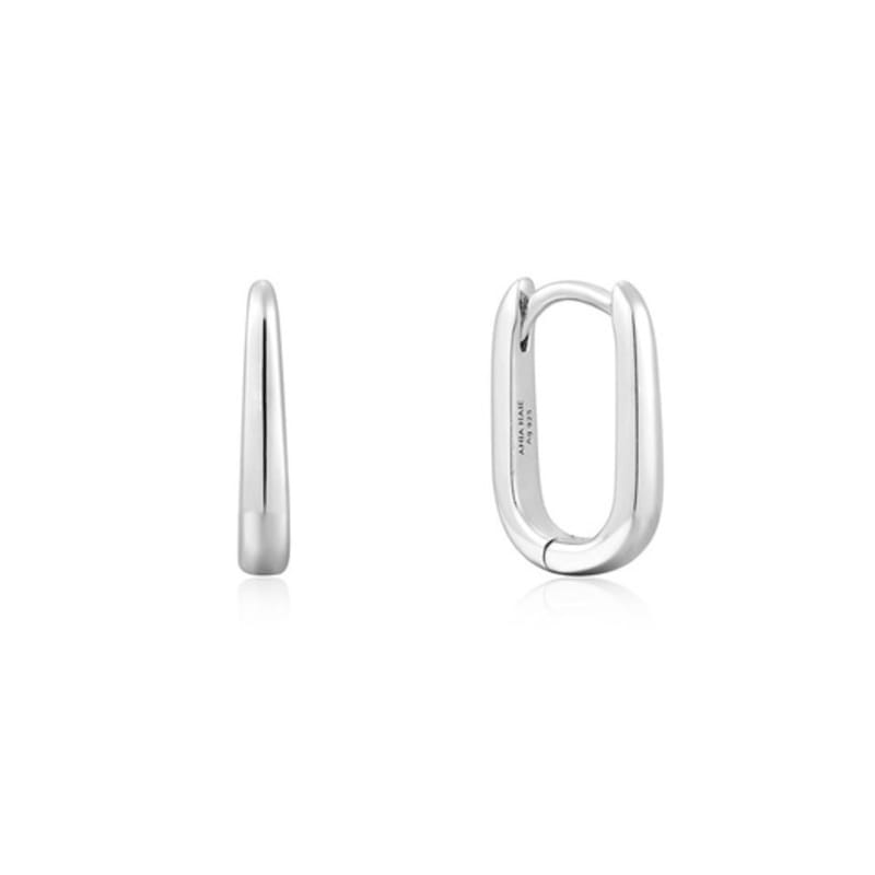 

ANIA HAIE Oval 925 Silver Hoop Ring Earrings E059-09H single type
