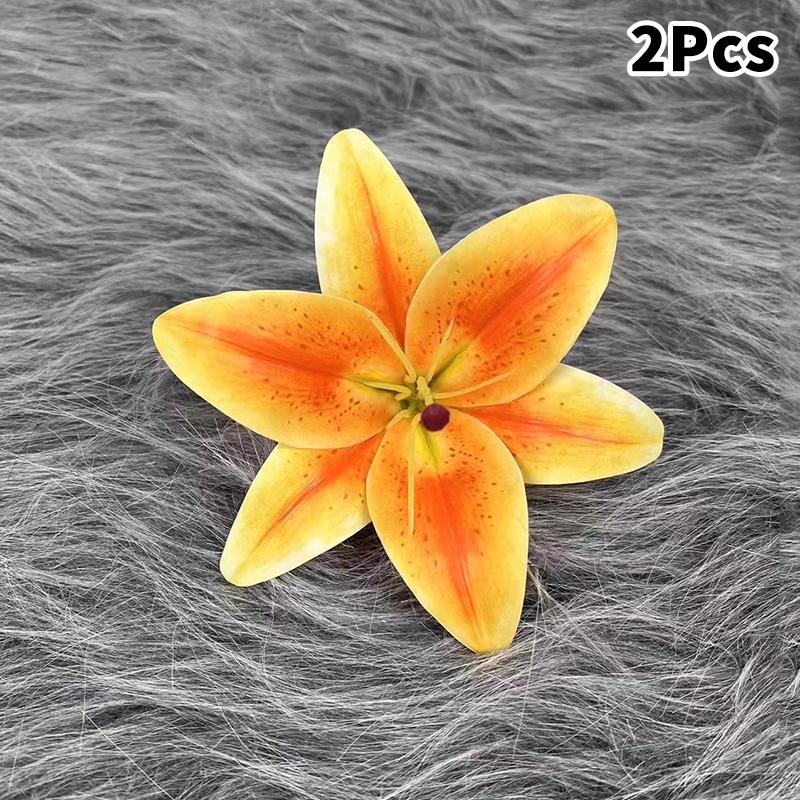 2Pcs Simulation Lily Hair Claw Ponytail Clip For Women Girls Cute Hairpin Large Hair Clip  Hair Accessories Gifts