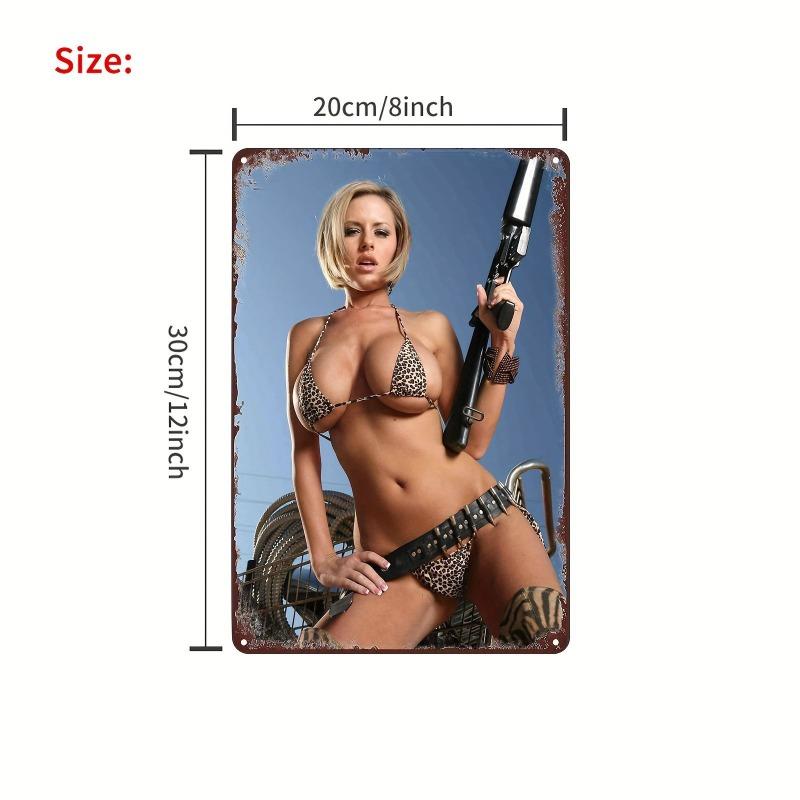 Lamiere Pin-Up Girl, Decorazione Metallica per Officina Garage 20x30cm