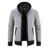 Zimní pánský svetr úzkého střihu z fleecu, zateplený, pletený svetr, mládežnická móda, ležérní bunda s kapucí
