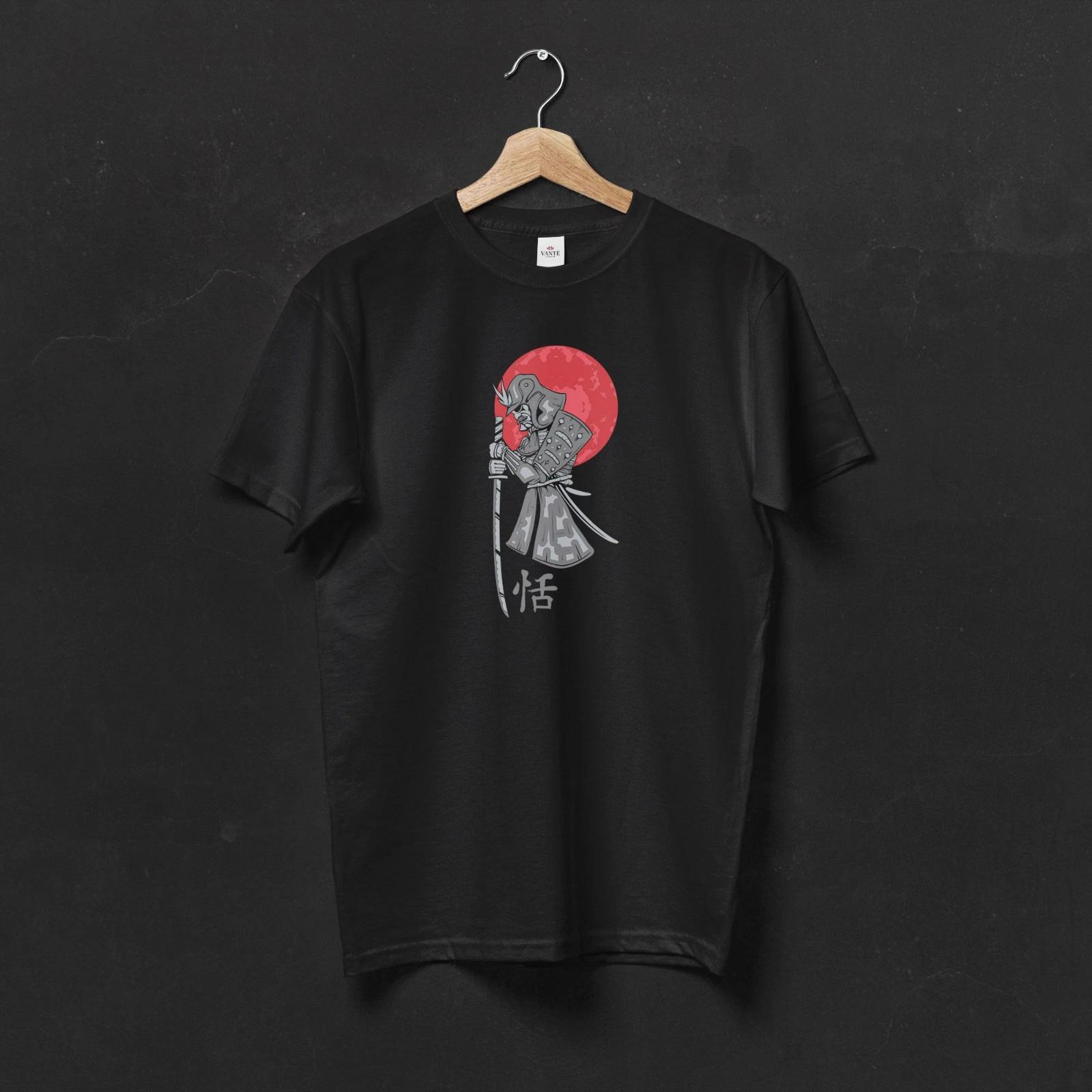 Meditating Samurai T-Shirt, Japanese Warrior Bushido Graphic Tee 4XL