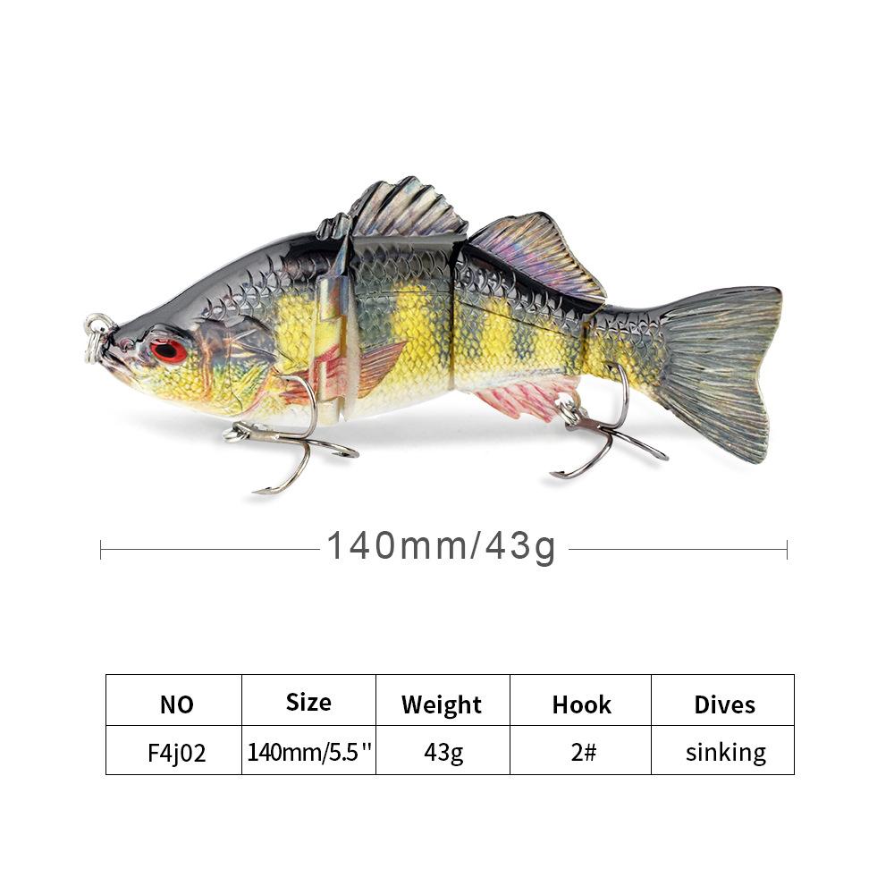 Luya Bait Multi-Section Fish 140Mm/43G Plastic 4-Section Bait Sea Fishing Luya Simulation Bait Hard Bait