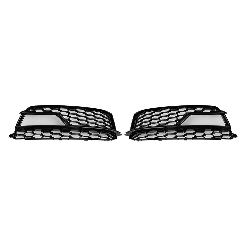 2PCS Front Fog Lamp Black Grille Grill 8T0807681K 8T0807682K Fit A5 S-Line S5 2013-2016