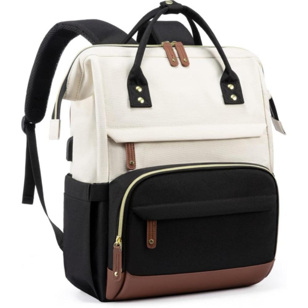 

New Large Capacity Backpack Waterproof with USB Charging Port School Backpacks Travel Work Anti-theft Bag Outdoor 12 inches бежевий