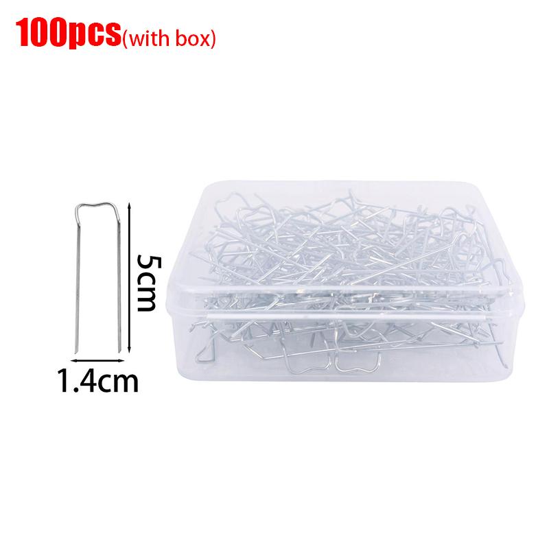 

100/20pcs Metal U-Shaped Pegs Heavy Duty Floral Hooks Picks with Box for Climbing Plants Wreath Garden Foam Bouquet Arrangements
