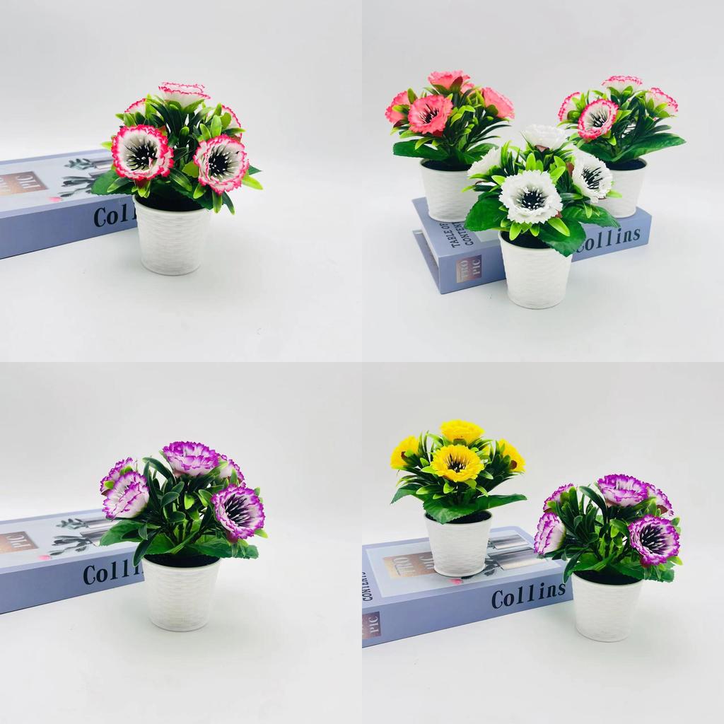 Handmade Peony Silk Bloom Mini Potted Decor For Events And Photo Shoots