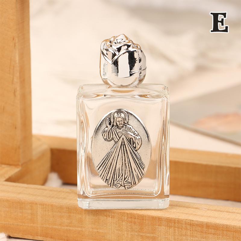 12 Types Of Glass Holy Water Jesus Bottle Religious Cross Bottle Christian Virgin Sculpture Bottle Refillable Holy Water Bottle