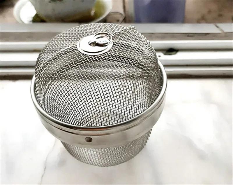 304 Stainless Steel Tea Strainer Infuser Tea Locking Ball Spice Mesh Herbal Ball Cooking Tools Filter Squeeze Basket Colanders