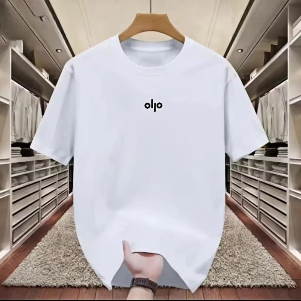 

2026 Fashion Letter Print Yoga Simple Summer Unisexs and Womens Casual Family Commuter Crew Neck TShirt Women Clothes 4XL