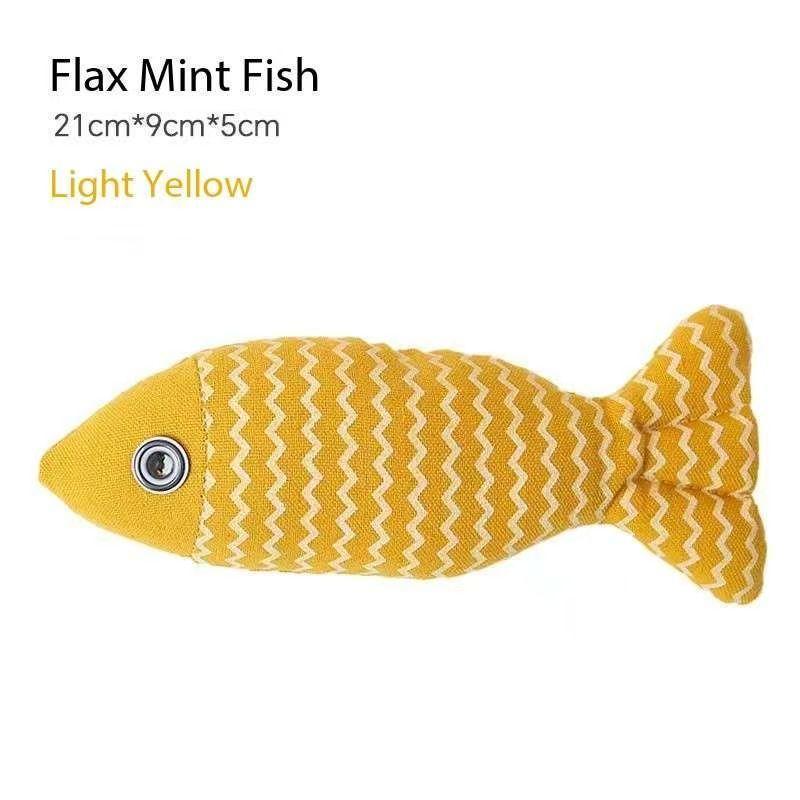 Catnip Fish Teething Toy: Self-Amusement & Teeth Cleaning Teaser for Kittens