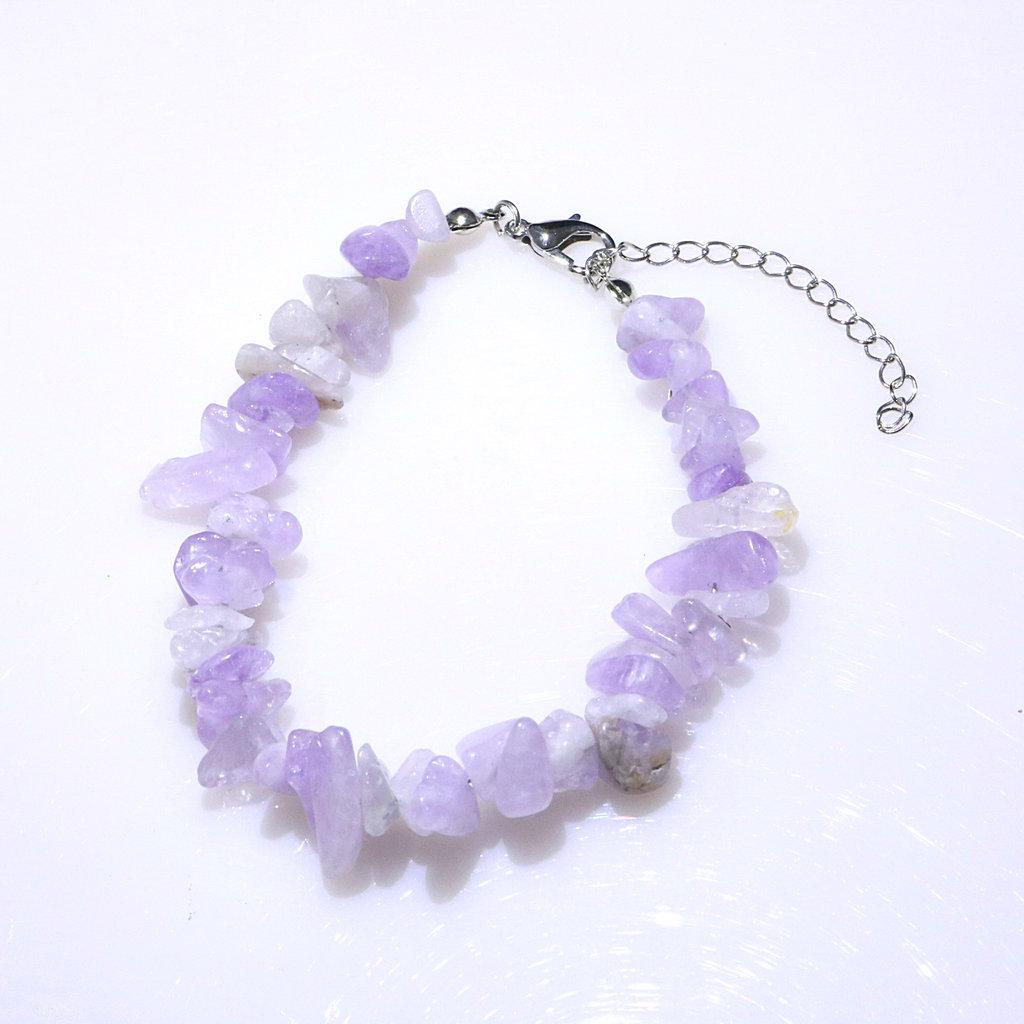 Pink Purple Agate Crystal Beaded Bracelet - Semi-Precious Gift for Female Students & Best Friends