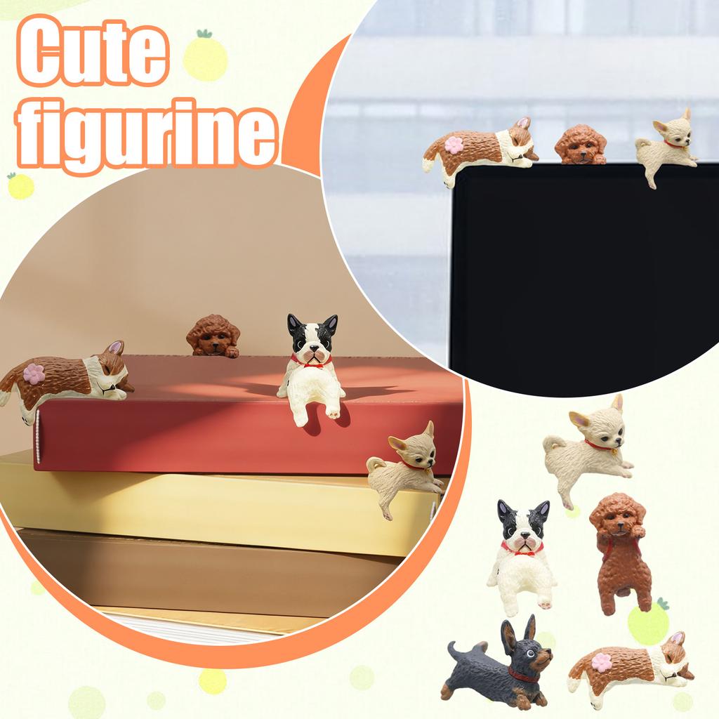 Pet Figurines For Monitors (5-piece Pack), Cute Puppy Screen Figurines, Fun Computer Desk Accessories, Suitable For Cubicles